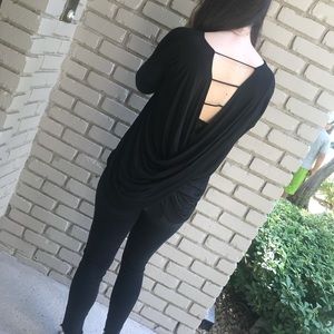 Open Back Black Top